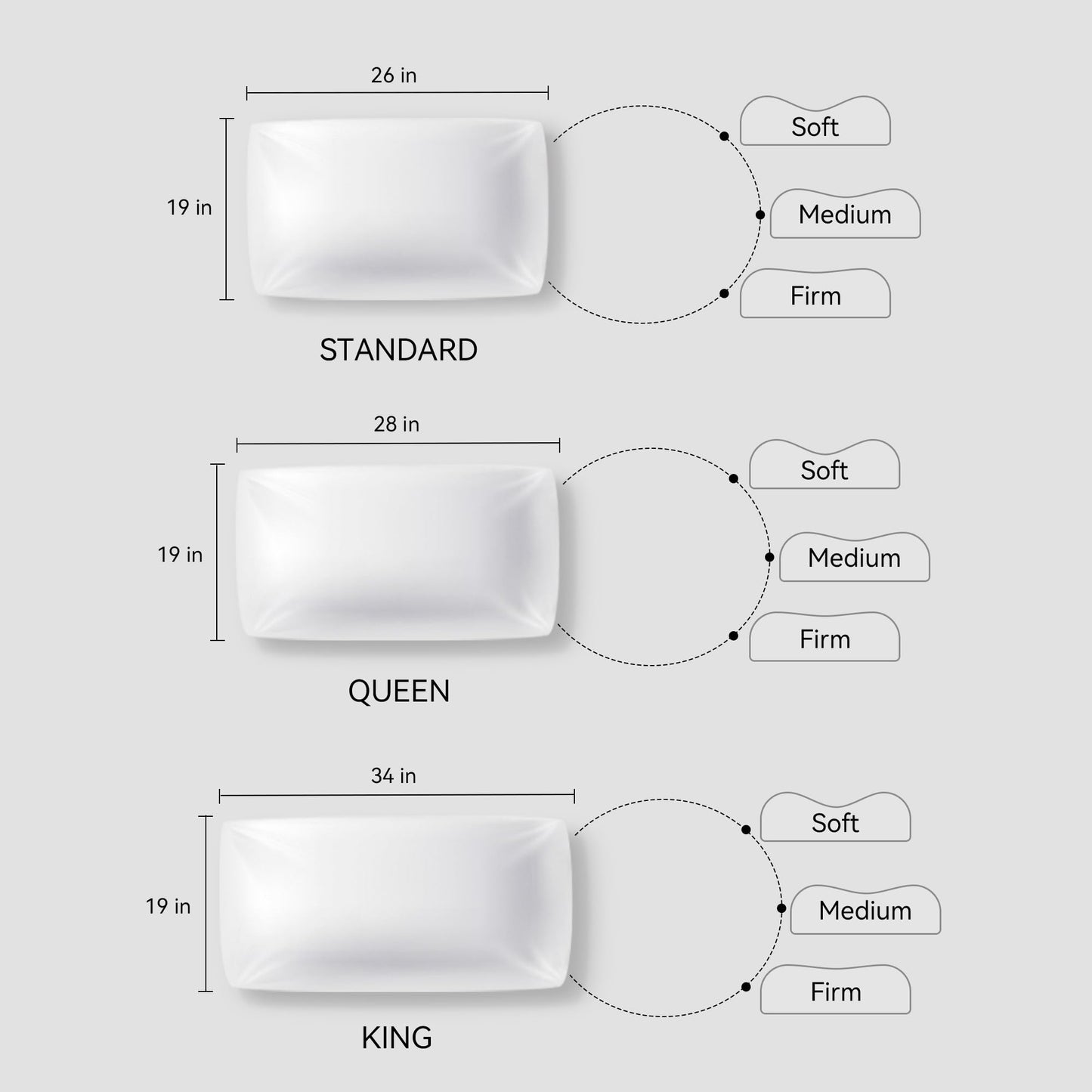 2 Pack SLEEP ZONE Queen Bed Pillows