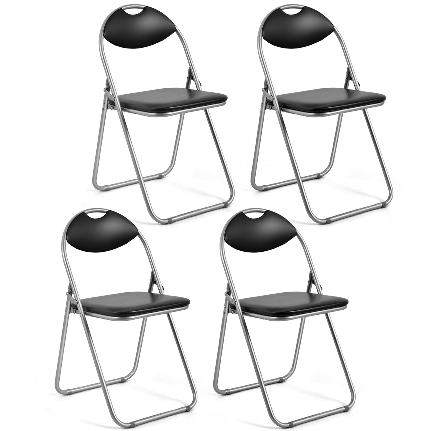 Giantex 4-Pack Folding Chairs with Padded Seats