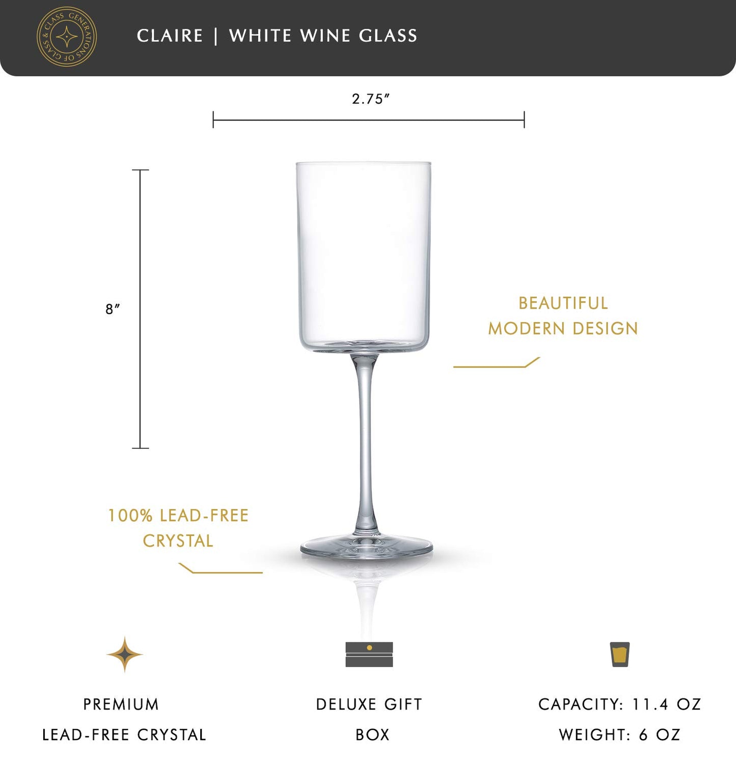 2 Pack JoyJolt Elegant Wine Glass Set