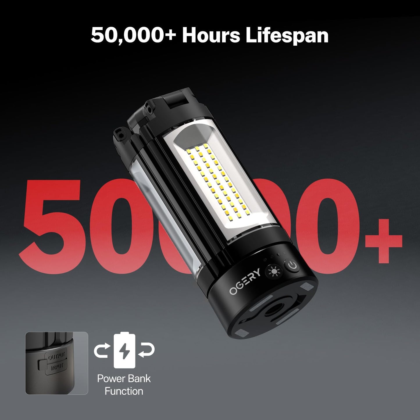 OGERY 10000mAh Rechargeable Camping Light with Stand