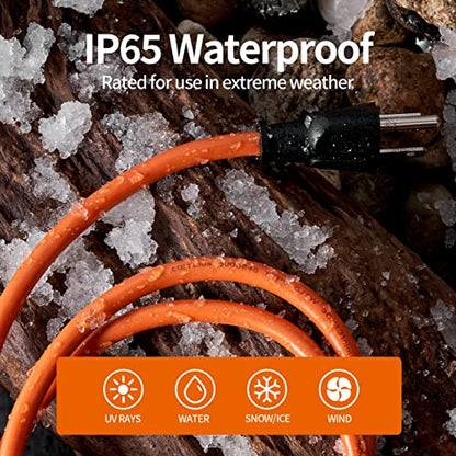 KTMC 25ft 16AWG Outdoor Extension Cord, Indoor/Outdoor 25-Foot SJTW 16/3 Gauge Extension Cable with Durable Weatherproof PVC Vinyl Jacket, 3-Prong Grounded Plug, ETL Certified 13A 1625W, Orange