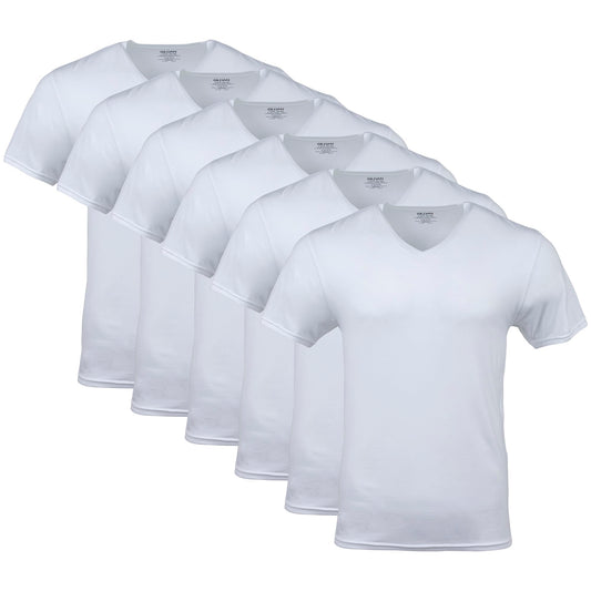 Gildan Men's V-Neck T-Shirts 6-Pack, White