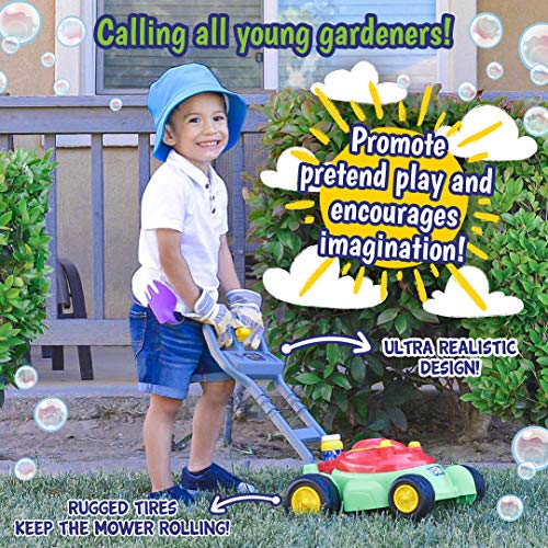 Maxx Bubbles Deluxe Bubble Lawn Mower Toy – Includes 4oz Bubble Solution | Outdoor Bubble Machine for Kids | Easy to Use, No Batteries Required | Amazon Exclusive, Red – Sunny Days Entertainment