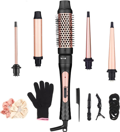 5-in-1 Curling Wand Set with Heat Protective Glove