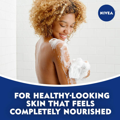 NIVEA Shea Butter Nourishing Body Wash, Moisturizing Body Wash with Nourishing Serum, Plant-Derived Oils, Essential Skin Lipids and Vitamins, 20 Fl Oz Bottle