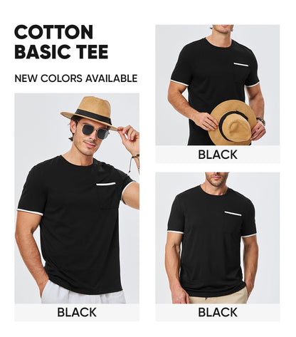3 Pack Cotton Crewneck Men's Moisture Wicking Tees