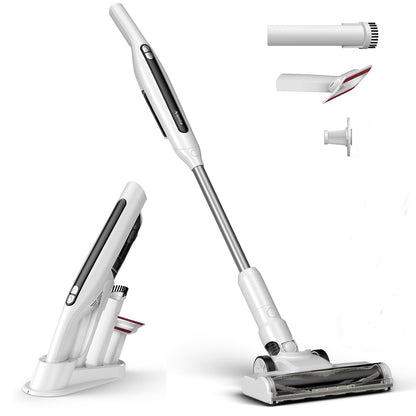Nismile Cordless Vacuum Cleaner, 18Kpa Stick Vacuum for Home with LED Screen,6000mAh Handheld Vacuum, Brushless Motor,Rechargeable, Anti-Tangle Handheld Vac for Cleaning Pet Hair, Carpet, Floor（White）