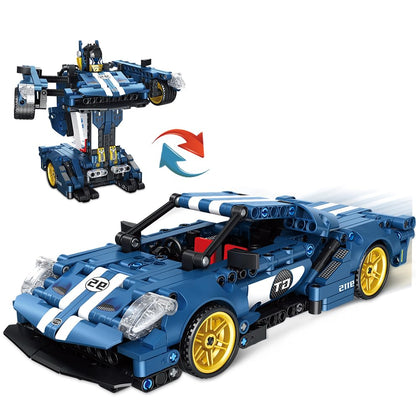 QLT QIAOLETONG Technik Car Building Blocks - Compatible with Lego Cars, Dual Form Transformation, A Dual Experience of Speed Champion and Transformer, Cars for Boys Age 6+ (609 PCS)