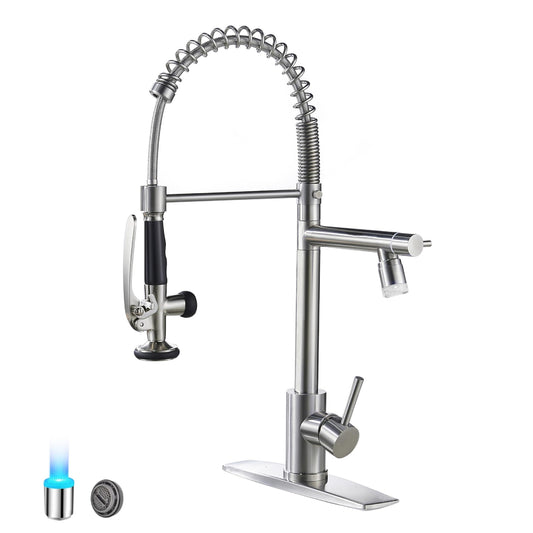 FORIOUS Pull Down Kitchen Faucet with Sprayer