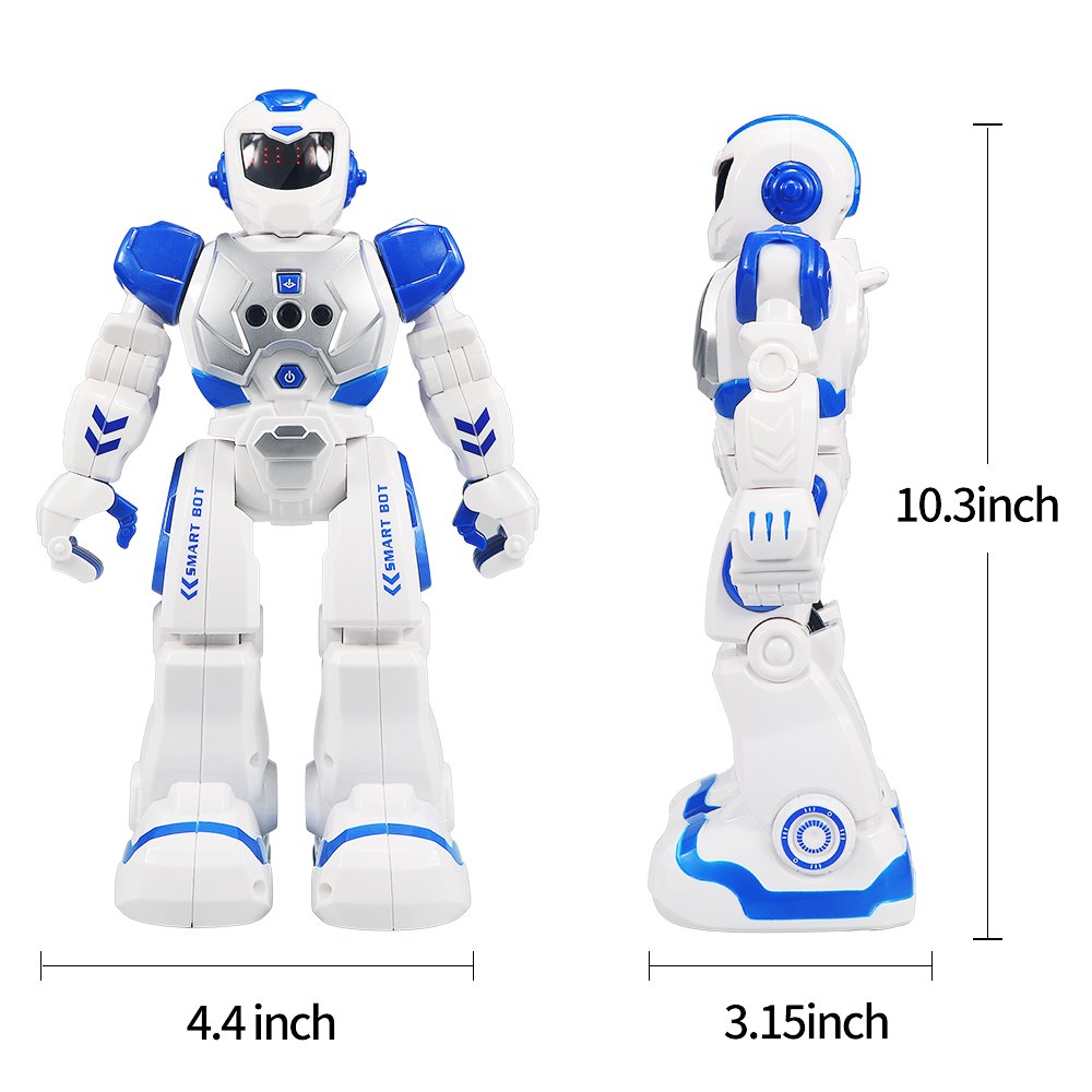 Sikaye RC Robot for Kids Intelligent Programmable Robot with Infrared Controller Toys, Dancing, Singing, Led Eyes, Gesture Sensing Robot Kit, Blue