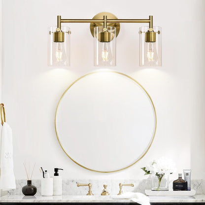 Brass 3-Light Bathroom Vanity Light Fixture