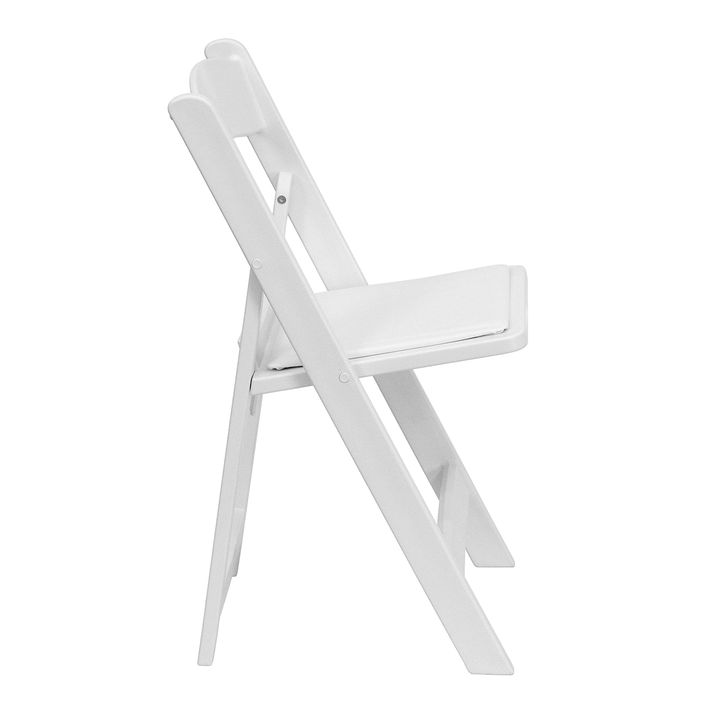 Flash Furniture Hercules Series Folding Chair - White Resin - Set of 4 800LB Weight Capacity Comfortable Event Chair - Light Weight Folding Chair