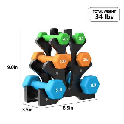 Portzon 1-15 LB Hex Dumbbells Set, Anti-Slip