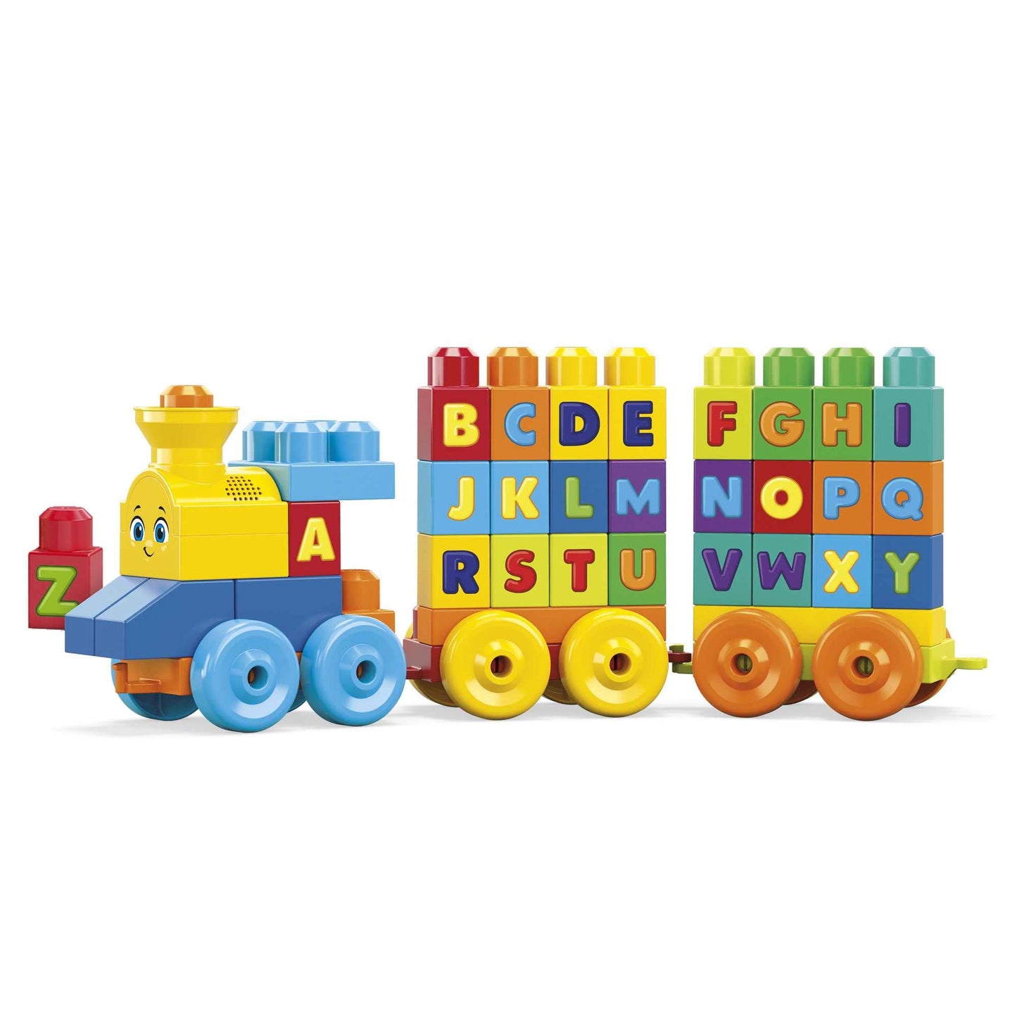 MEGA BLOKS First Builders Toddler Building Blocks Toy Set, ABC Musical Train with 50 Pieces, Music and Sounds, Ages 1+ Years