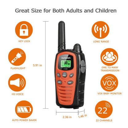 HUNICOM Business Walkie Talkies with Earphone Jack, Long Distance Business Two Way Radio for Adults, Clear Sound Walky Talky Durable Commercial Wakie Talkies for Men Women Outdoor Adventures