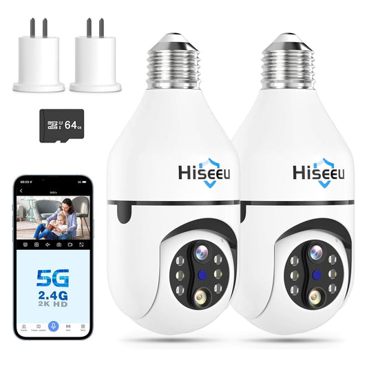 Hiseeu Wireless Light Bulb Security Camera 3MP