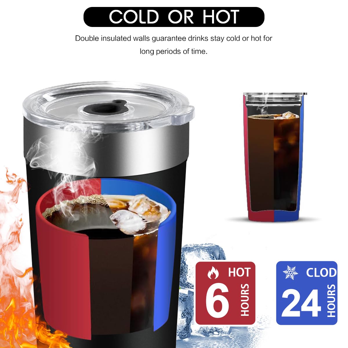 ANNA QUEEN 20 oz Stainless Steel Tumbler Insulated Vacuum Insulated Premium Thermal Coffee Ice Cup Double Wall Travel Mug, 2 Lids (Straw Lid/Beer Bottle Opener MagSlider Lid)