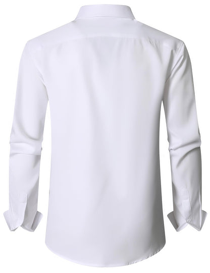Simmashah Men's Wrinkle-Free Dress Shirt, White XL-Tall