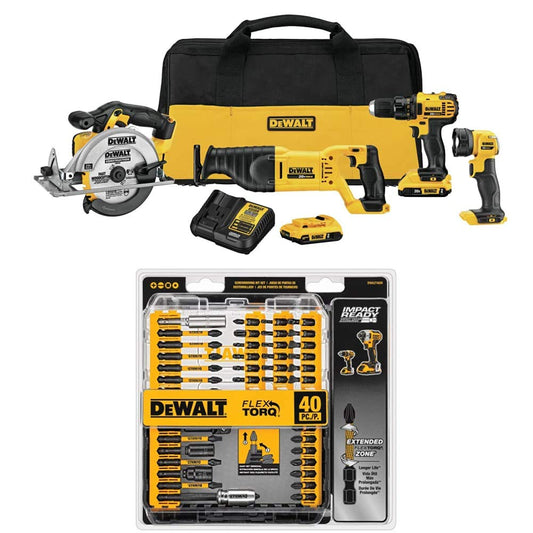 DEWALT 20V MAX 4-Tool Combo Kit with Impact Set