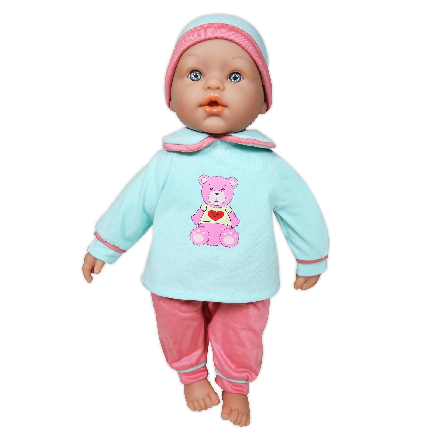 15" Baby Doll Set with Teddy Bear & Accessories