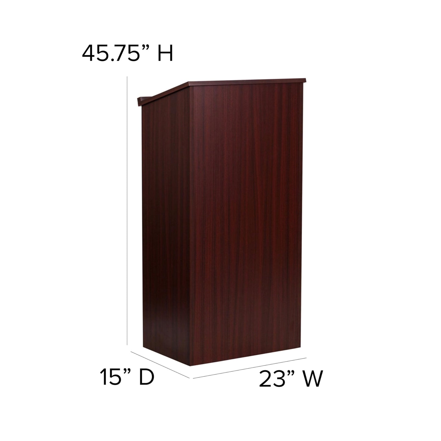Flash Furniture Mysta Stand-Up Lectern in Mahogany