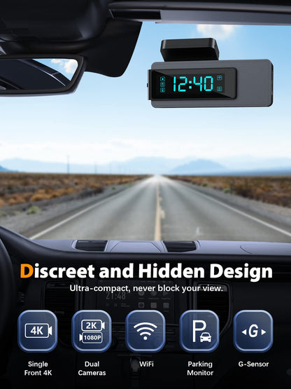 Dash Cam Front and Rear 2K+1080P, Free 64GB SD Card, Built-in WiFi, 4K Single Front Dash Camera for Cars, Car Camera, Dual Dashcams for Cars with Night Vision, 24 Hours Parking Monitor, Loop Recording