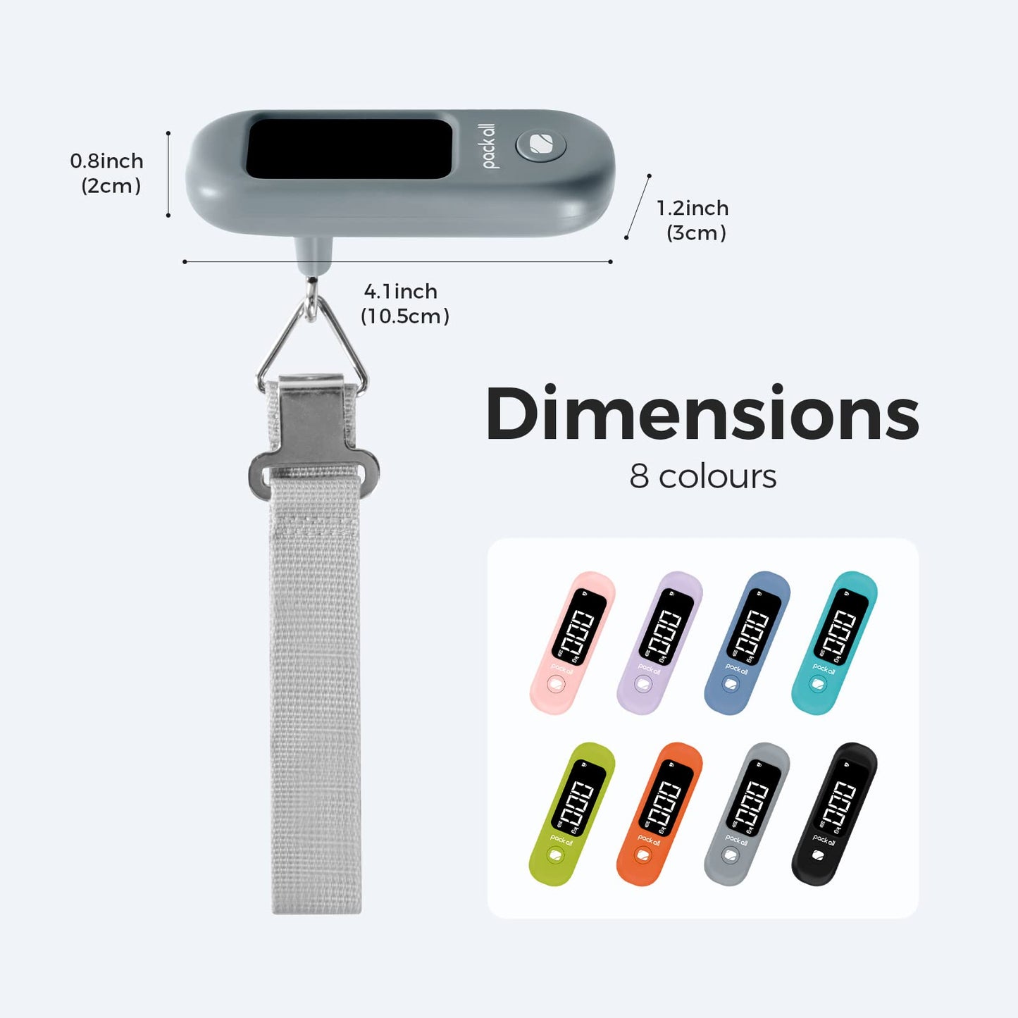 Digital Luggage Scale with LCD Display, 110 lbs