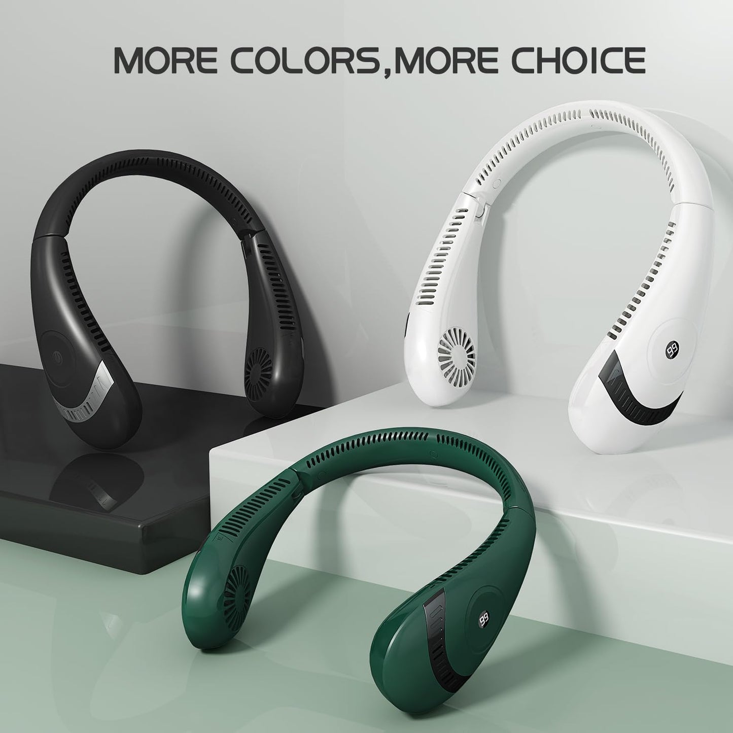 Portable 360° Bladeless Neck Fan with Rechargeable Battery
