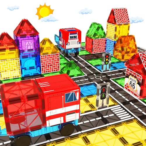 Magnetic Tiles Road and Car Building Set