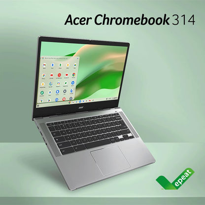 acer Chromebook 314 CB314-4H-C2UW Laptop | Intel Processor N100 | 14" Full HD (1920 x 1080) IPS Display | 4GB LPDDR5 | 64GB eMMC | Intel Wireless Wi-Fi 6E AX211 | Chrome OS | Pure Silver