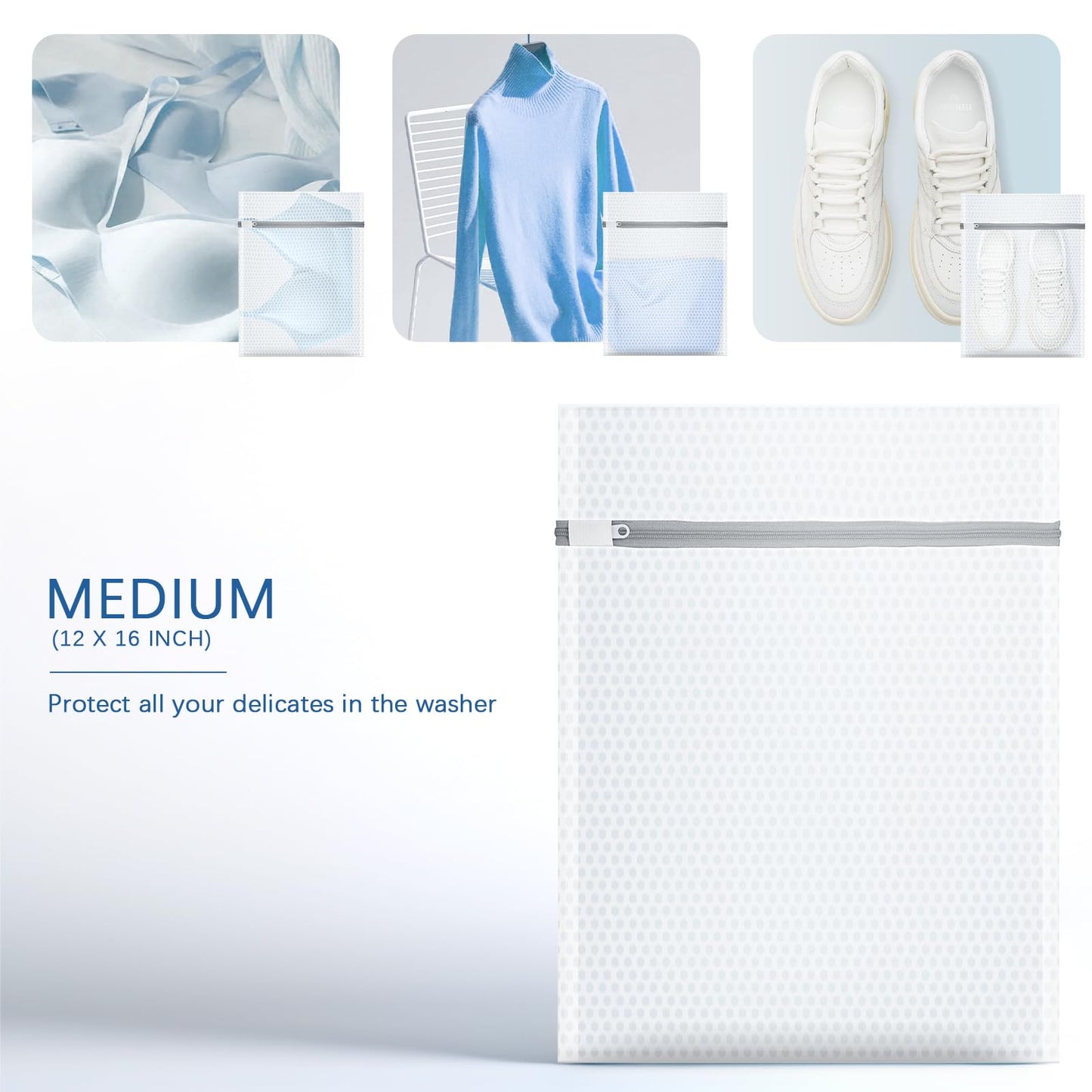 Honeycomb Mesh Laundry Bags for Delicates - 3 Pack