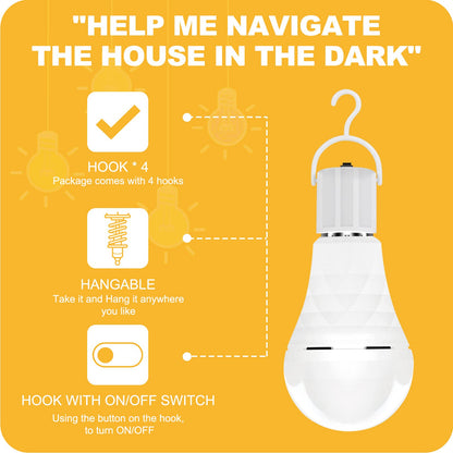 Rechargeable Emergency Light Bulbs 6-Pack LED