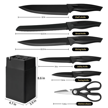 7-Piece Kitchen Knife Set with Block