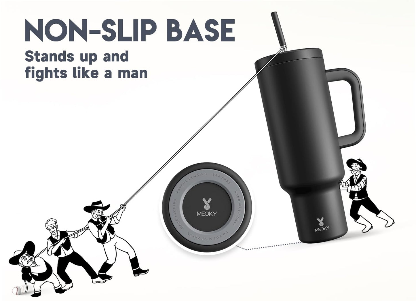 Meoky 50 oz Insulated Travel Mug with Lid