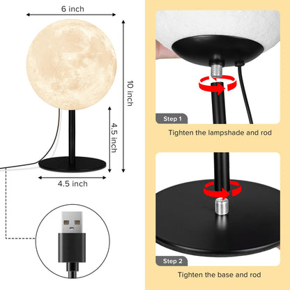 Small Table Lamp for Bedroom - Moon Lamp