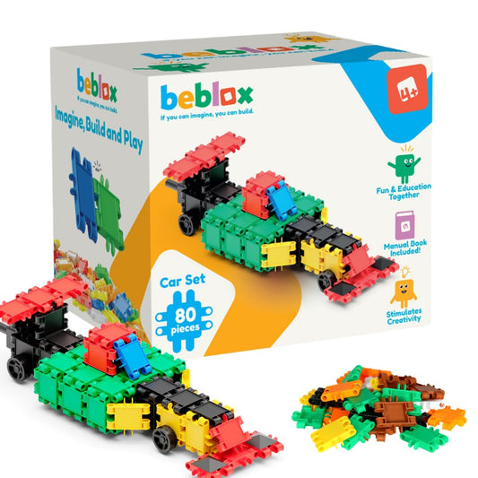 BEBLOX Building Blocks Car Set for Kids