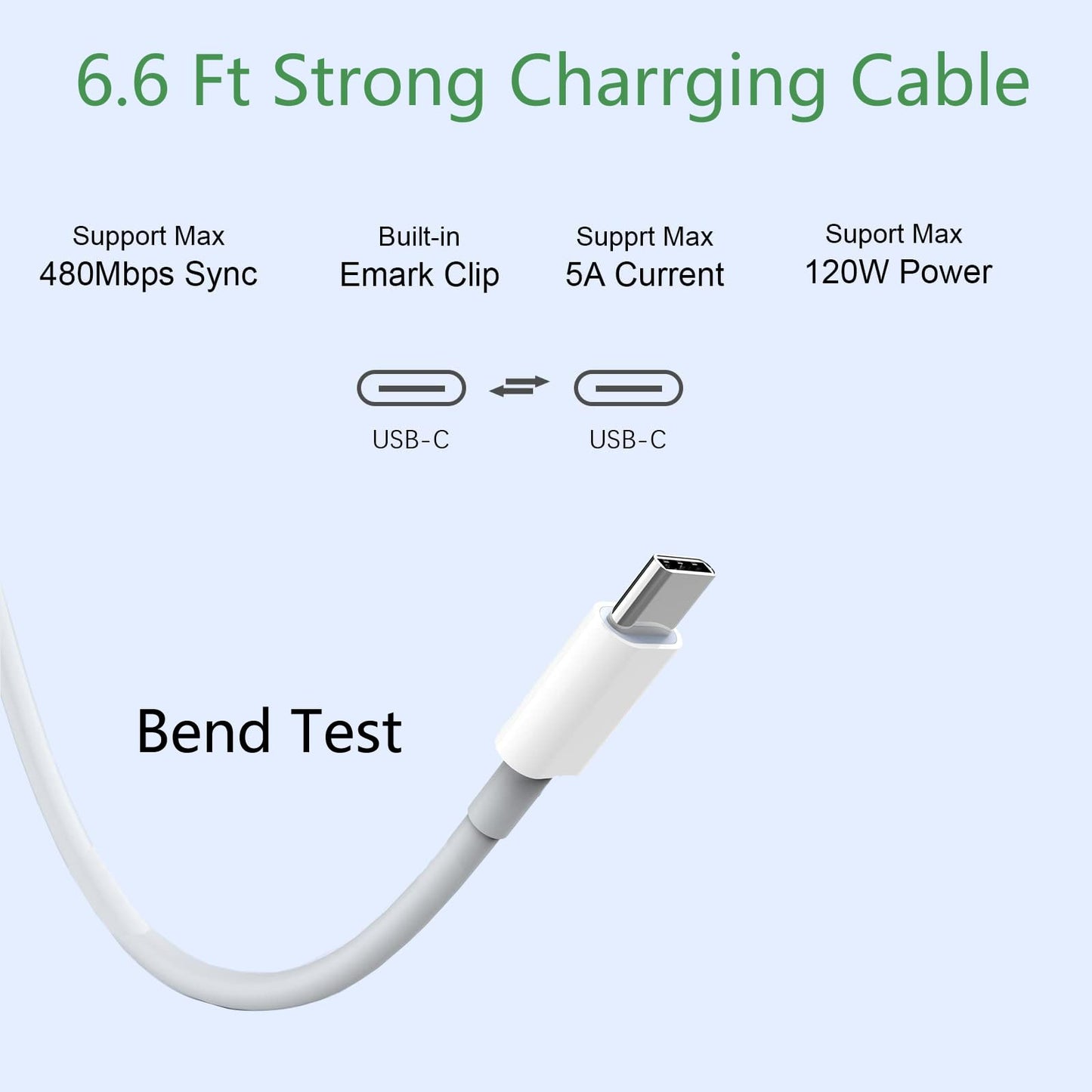 Mybegin 120W USB C Charger Fast Charger for USB C Port Mac Book pro & Mac Book Air, ipad Pro, Samsung Galaxy and All USB C Device, Include Charge Cable6.6FT, PA-120W