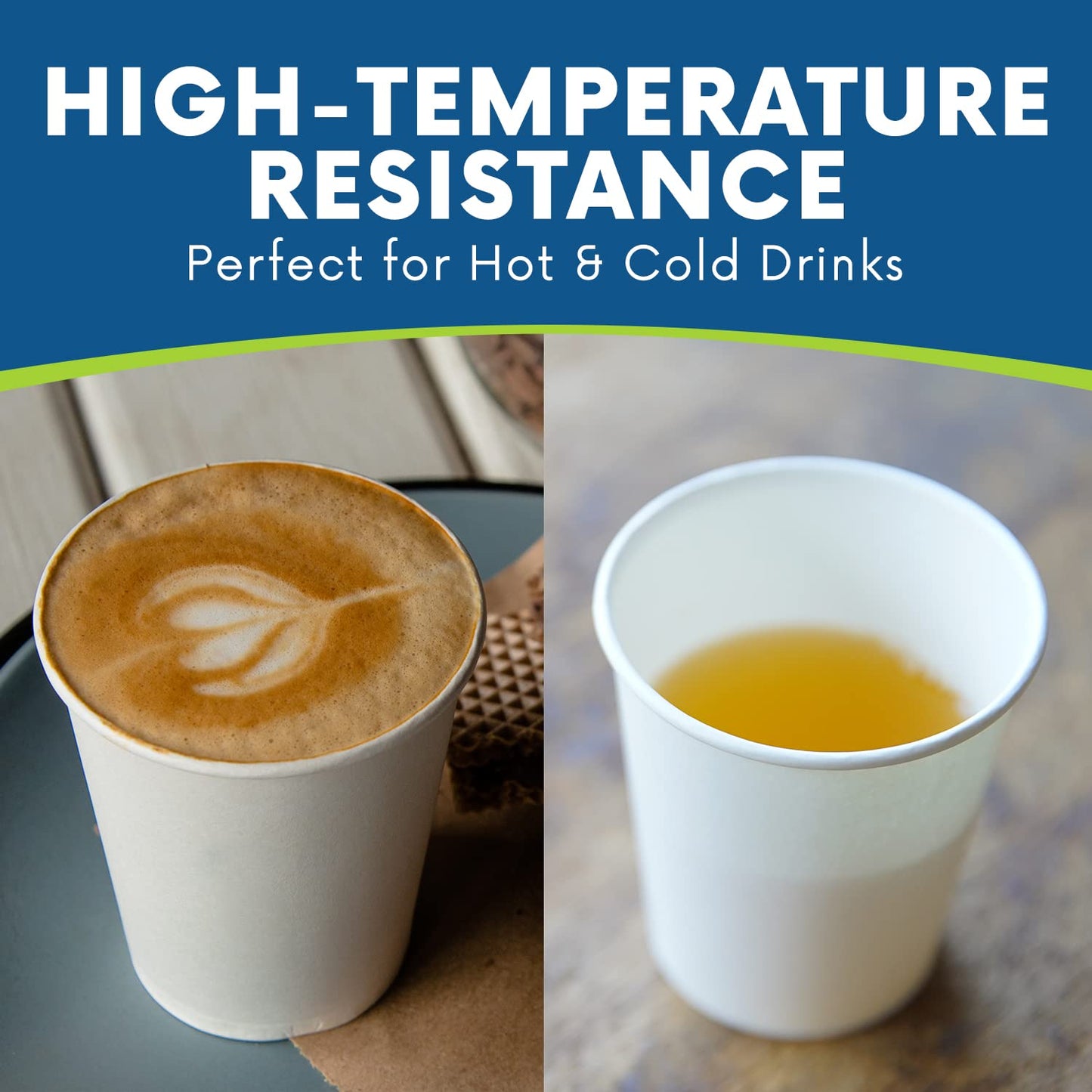 BESTYTY 10 Oz Coffee Cups - [50-Pack] Paper Cups For Hot and Cold Beverages - Hot Cups Suitable for Party, Travel, Picnic, Events, Office, Paper Cup Dispenser, Concession Stands, Convenience Stores