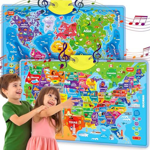 Educational World Map Poster for Kids Learning