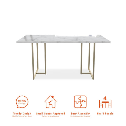 CosmoLiving by Cosmopolitan Astor Dining Table, White