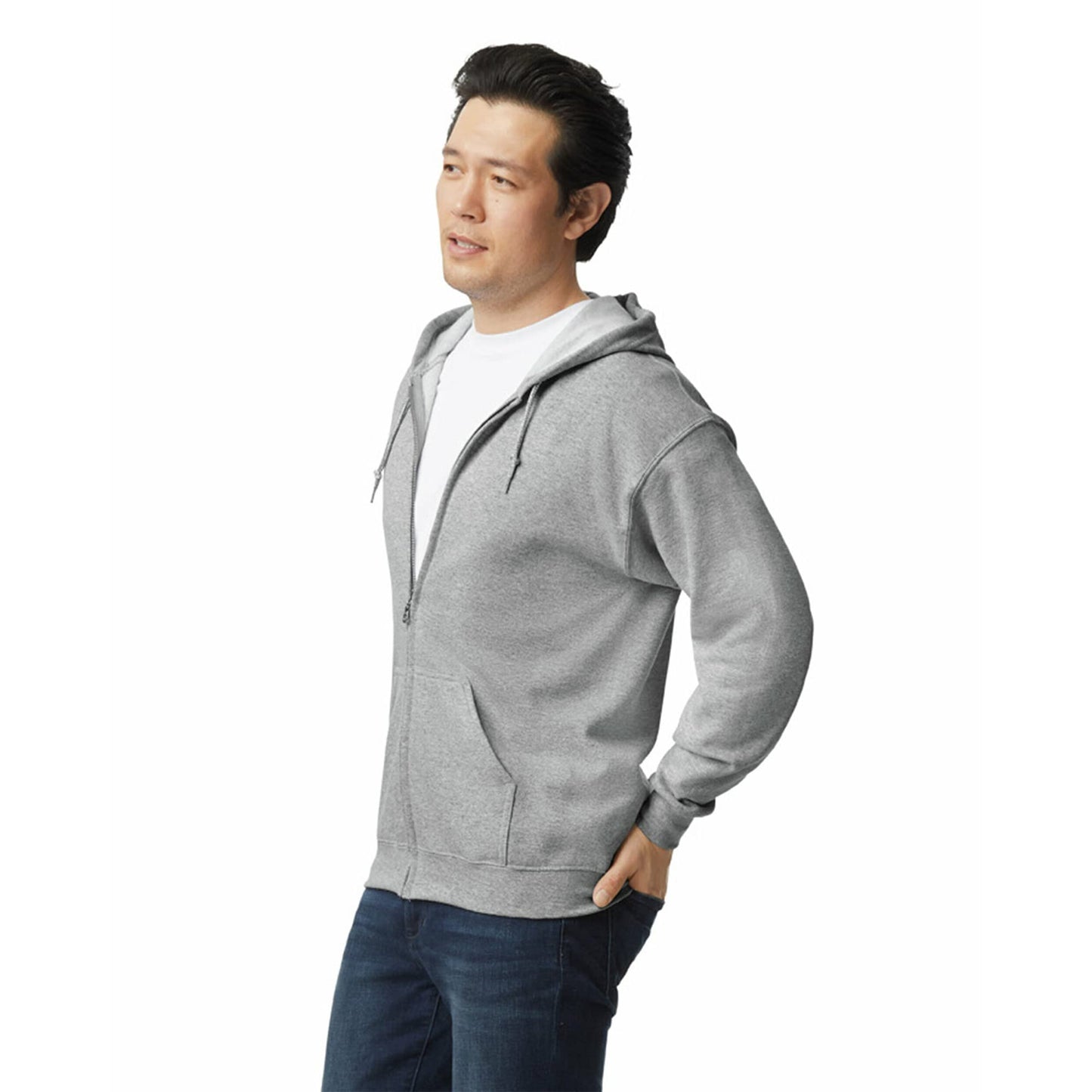 Gildan Adult Fleece Zip Hoodie Sweatshirt, Style G18600, Multipack, Sport Grey (1-pack), Medium