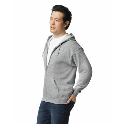 Gildan Adult Fleece Zip Hoodie Sweatshirt, Style G18600, Multipack, Sport Grey (1-pack), Medium