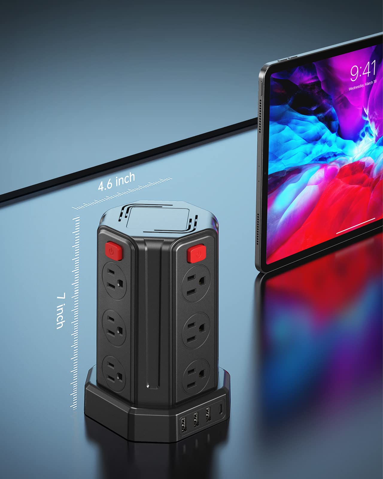 Surge Protector Power Strip with USB Charging
