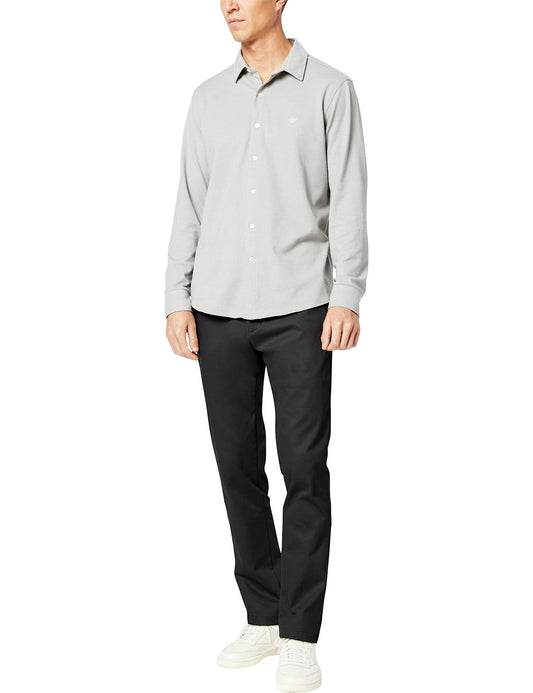 Dockers Men's Slim Fit Signature Khaki Lux Cotton Stretch Pants, Black, 31W x 34L