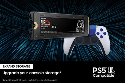 SAMSUNG 980 PRO Heatsink SSD 2TB, NVMe M.2, Speeds Up To 7,000MB/s Best for PlayStation® 5 (PS5 SSD) Console Expansion MZ-V8P2T0CW