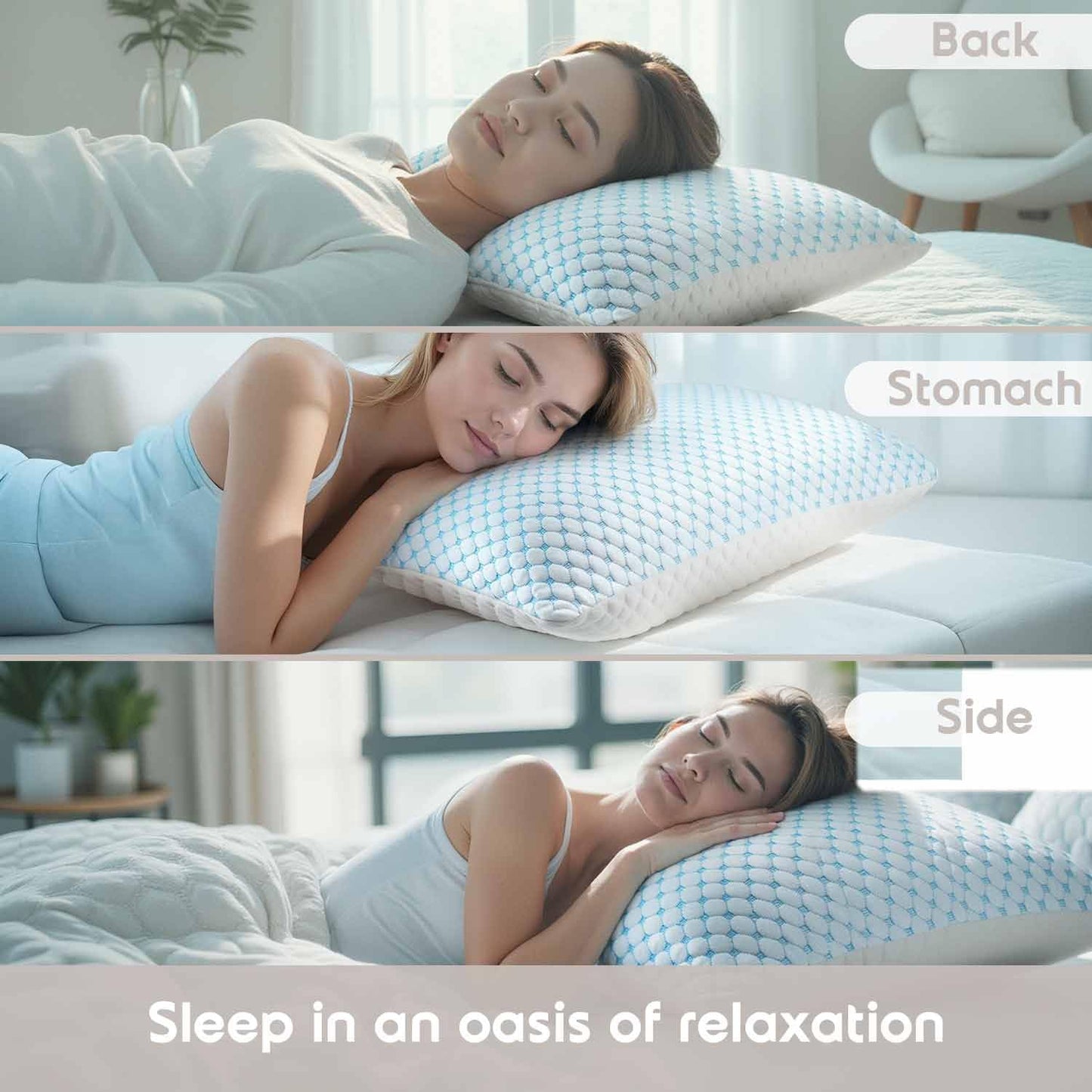 2 Pack Nestl Cooling Shredded Memory Foam Pillows