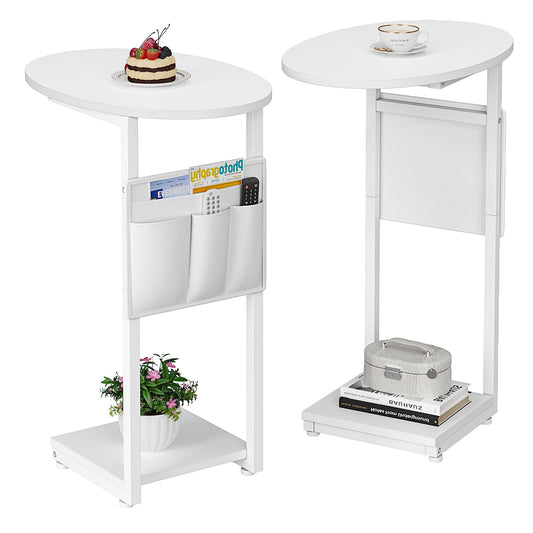 C Shaped Side Table with Storage Bag