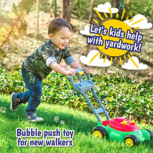 Maxx Bubbles Deluxe Bubble Lawn Mower Toy – Includes 4oz Bubble Solution | Outdoor Bubble Machine for Kids | Easy to Use, No Batteries Required | Amazon Exclusive, Red – Sunny Days Entertainment