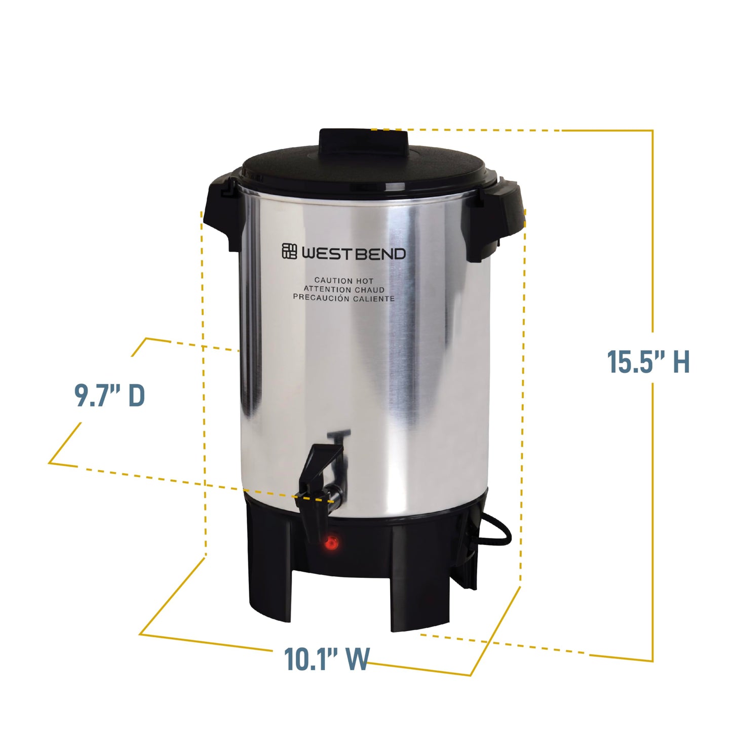 West Bend Coffee Urn with Automatic Temperature Control and Cup Per Minute Brewing