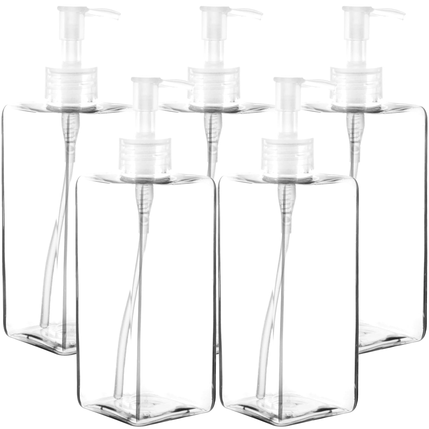 Youngever 5 Pack Shampoo Pump Bottles 16 Ounce